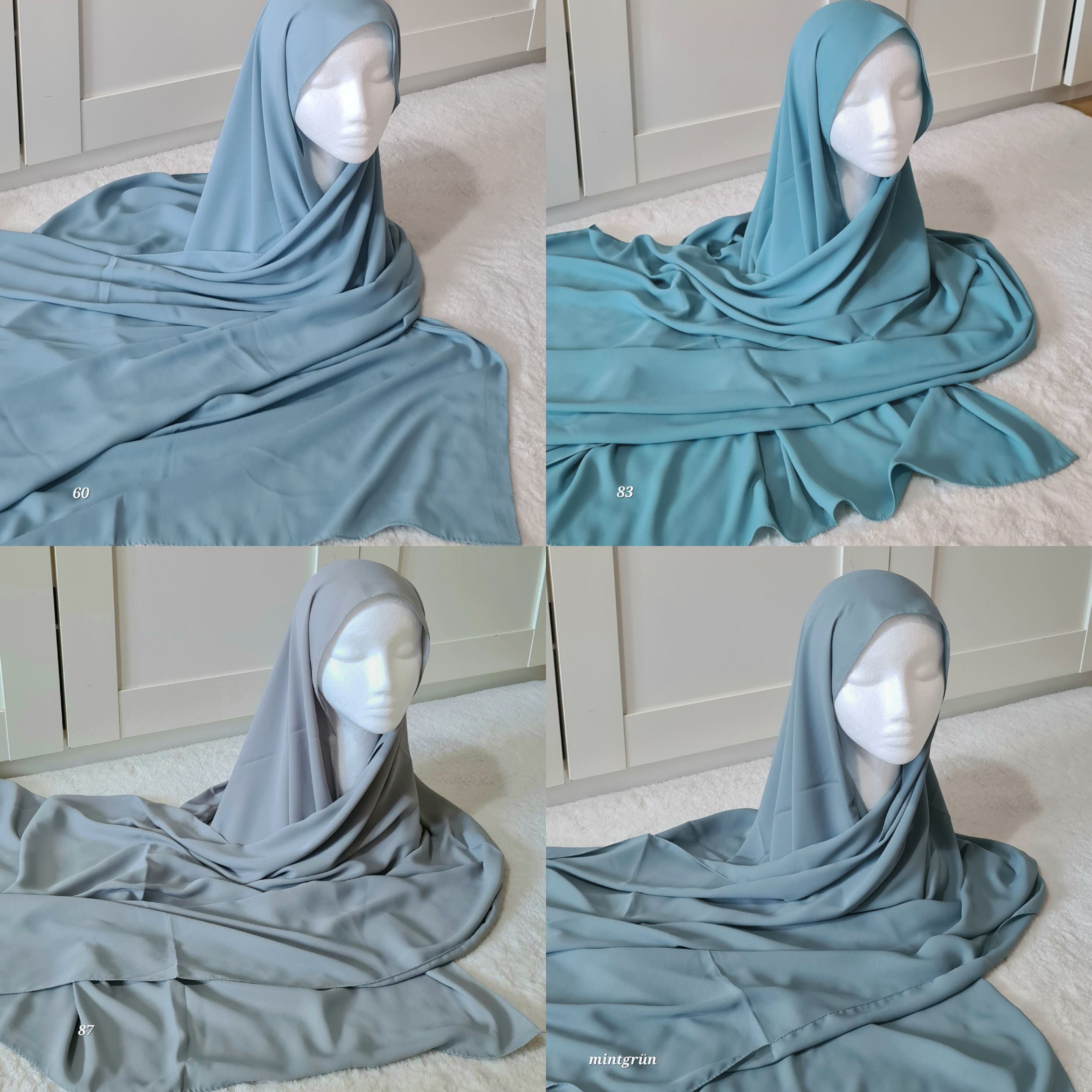 Luxus Krepp Schal Mintgrün