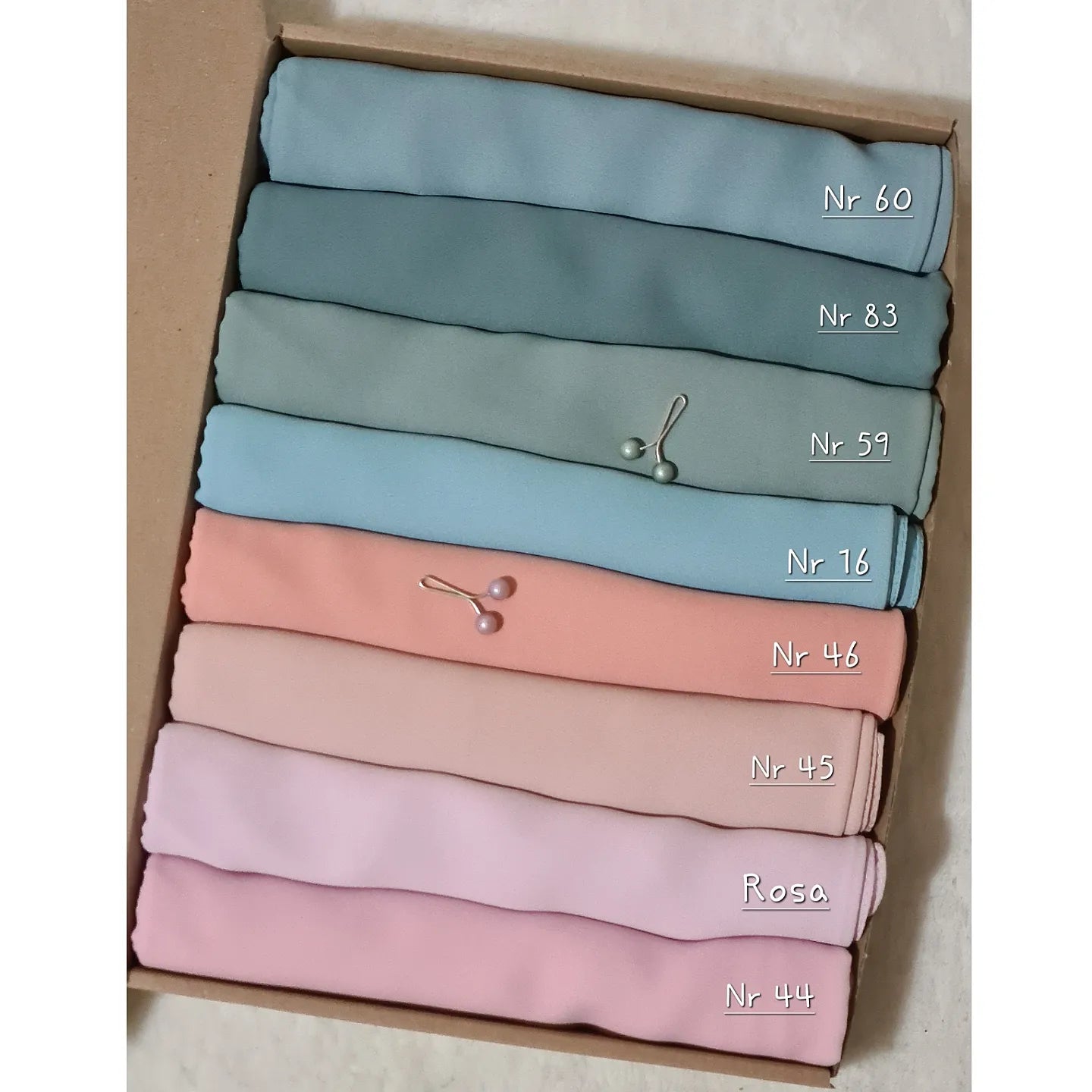 Foulard luxe en crêpe nuances de rose