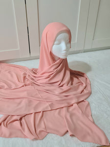 Foulard luxe en crêpe nuances de rose