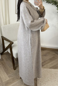 Robe à boutons dorés Emira en 60% viscose