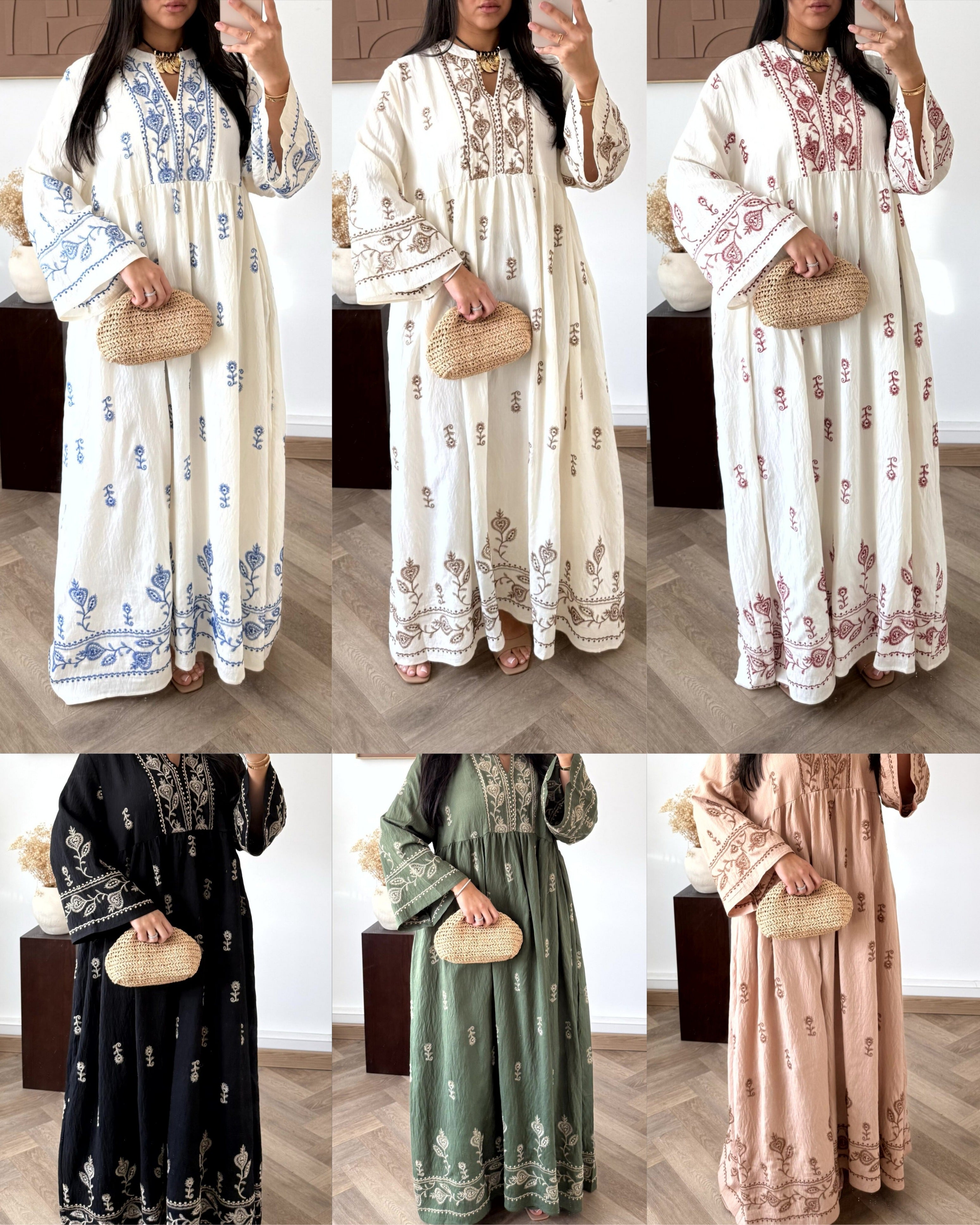 Orientalisches Stickkleid Anisa aus 88% Viskose