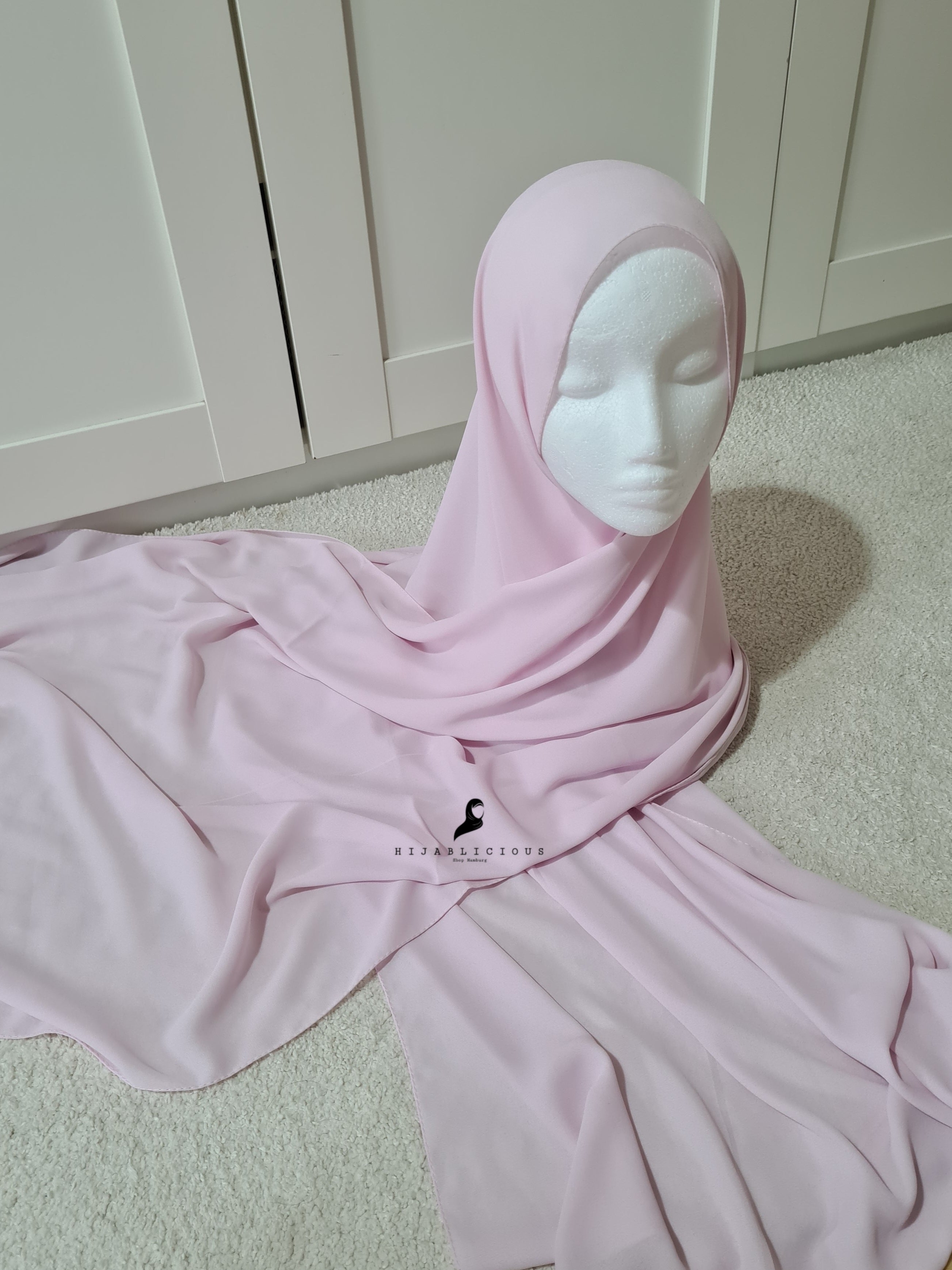 Foulard luxe en crêpe nuances de rose
