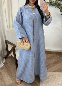 Robe à boutons dorés Emira en 60% viscose