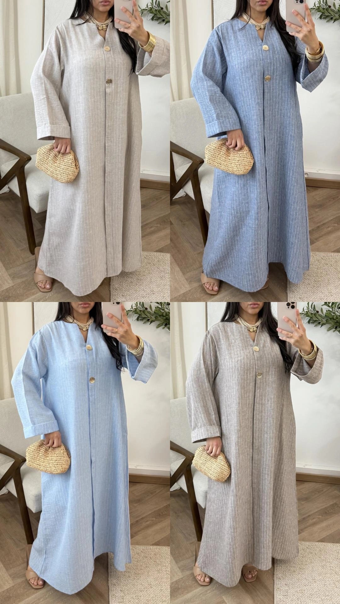 Robe à boutons dorés Emira en 60% viscose