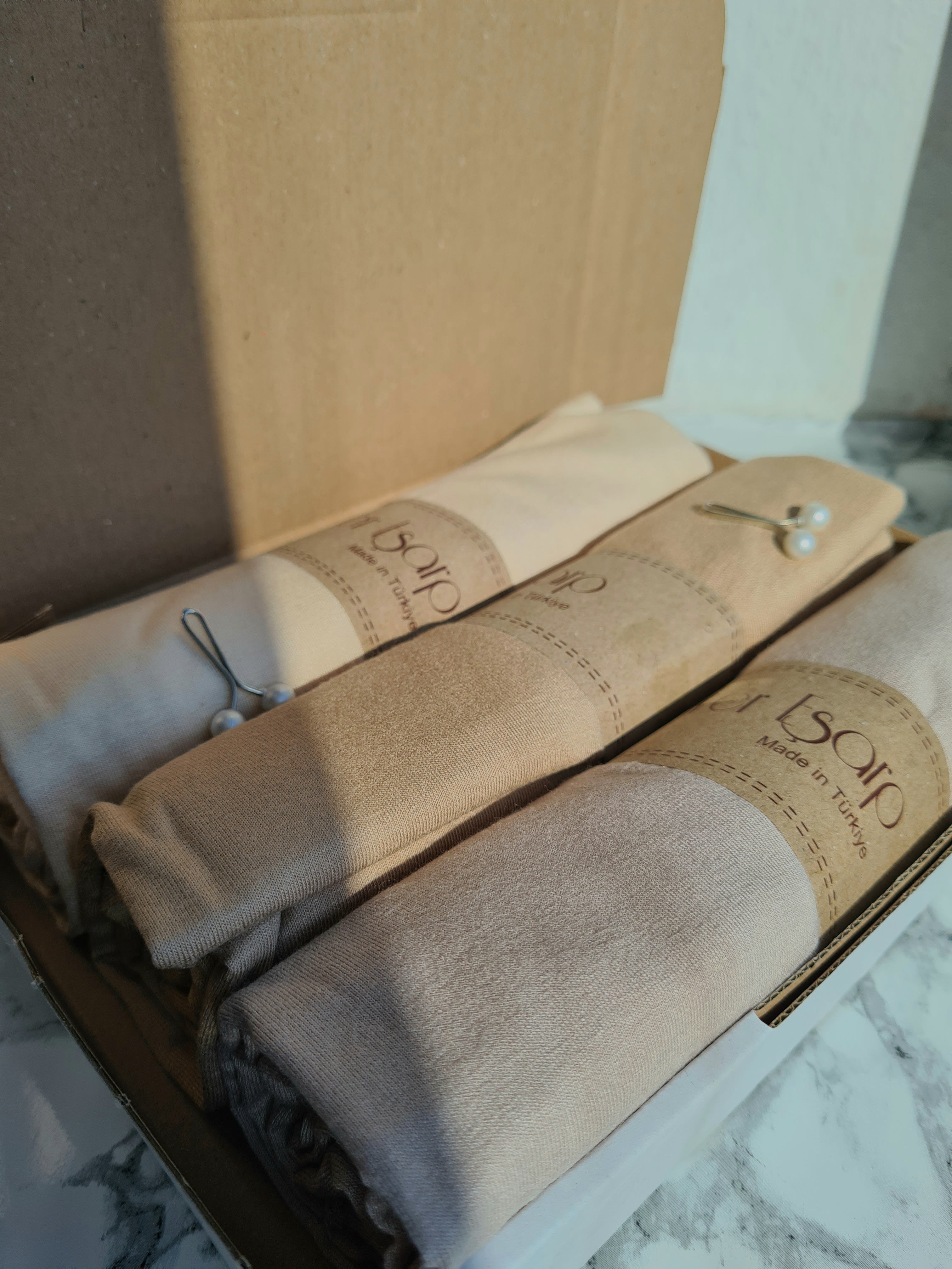 Jersey Schal Box Beige Mix