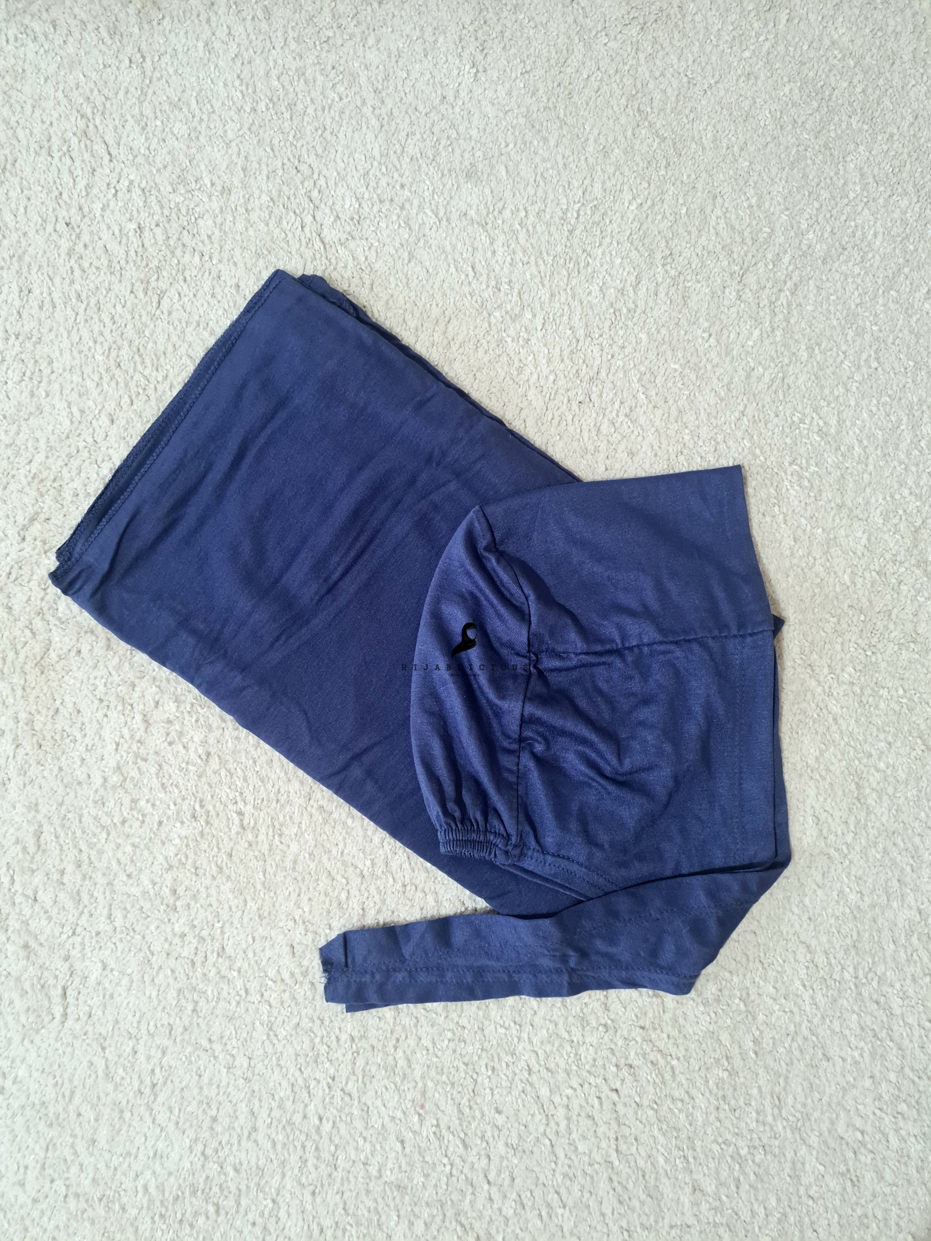 Ensemble avec écharpe en jersey + os en denim bleu