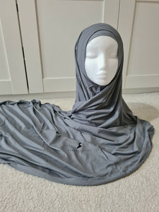 Ensemble avec écharpe en jersey + os en gris