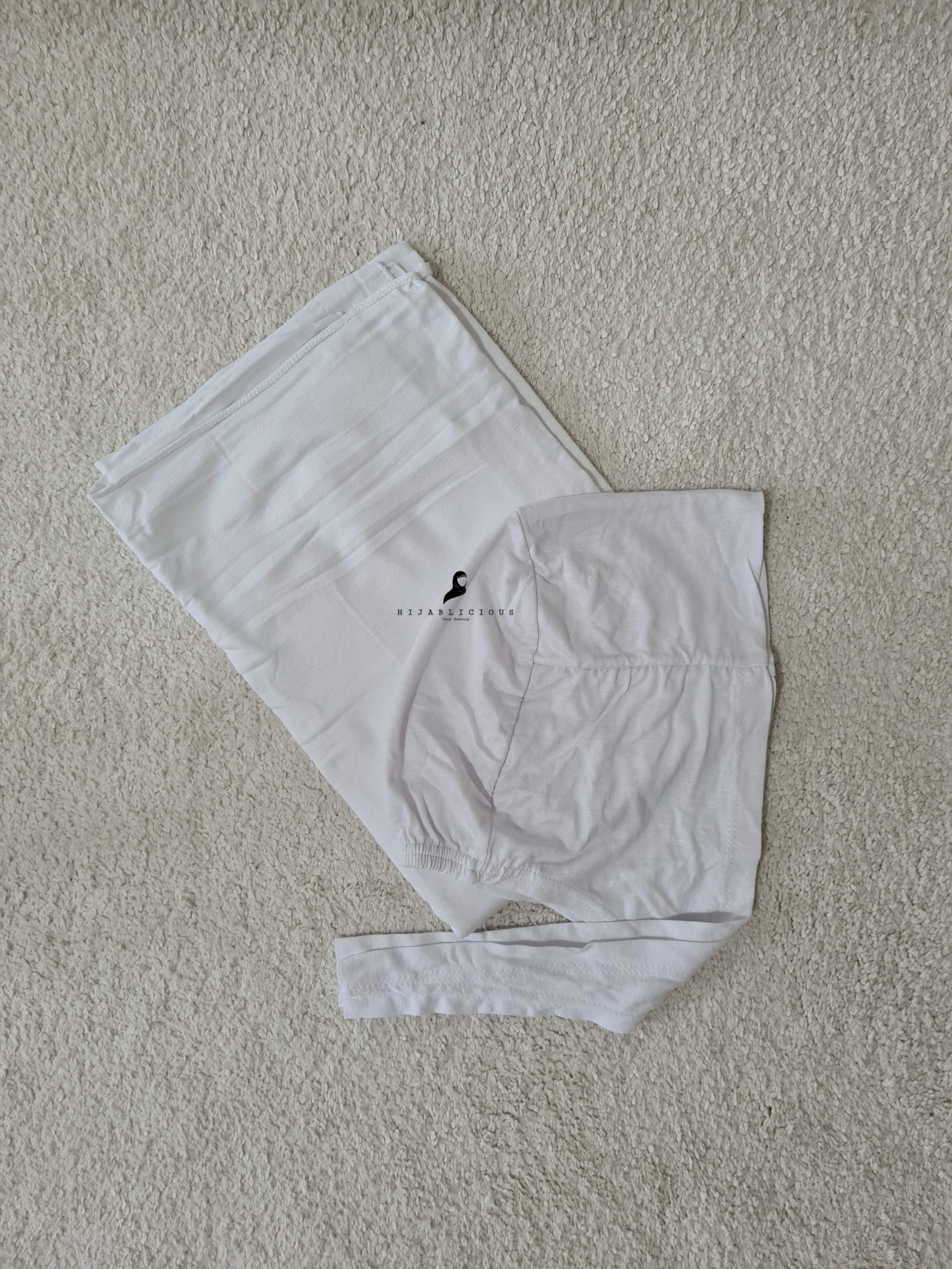 Ensemble avec écharpe en jersey + os en blanc pur