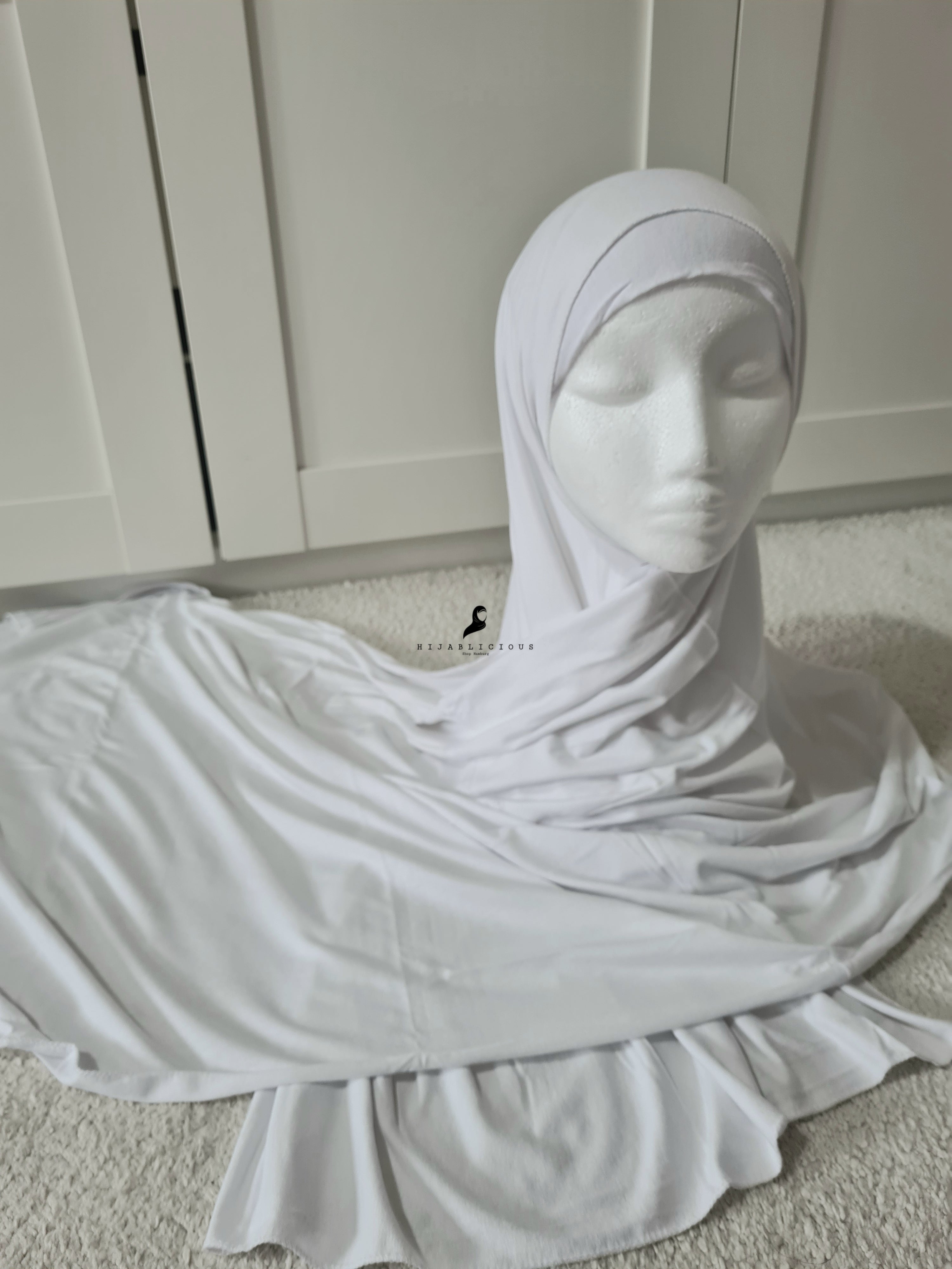 Ensemble avec écharpe en jersey + os en blanc pur